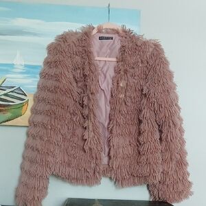 Faux Fur Jacket in Pink